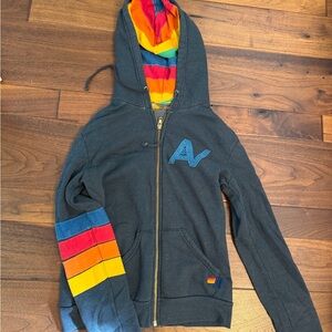Black Zip Aviator Nation Hoodie